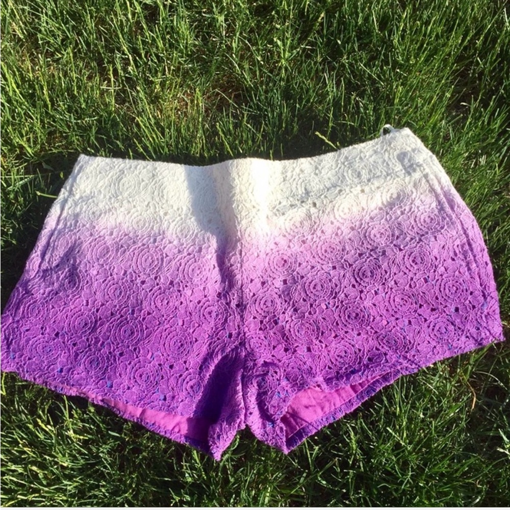Bluenotes High Waist Purple and White Ombre Shorts